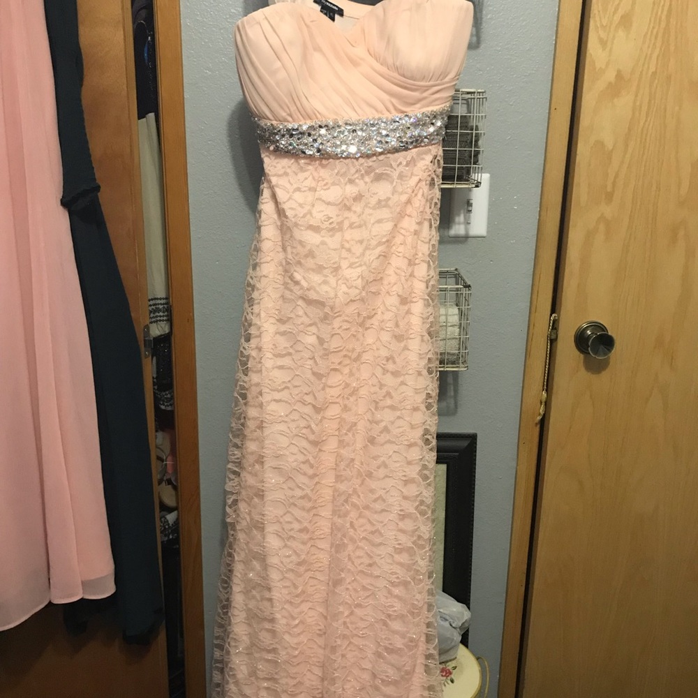 Special occasion lace dress beaded details